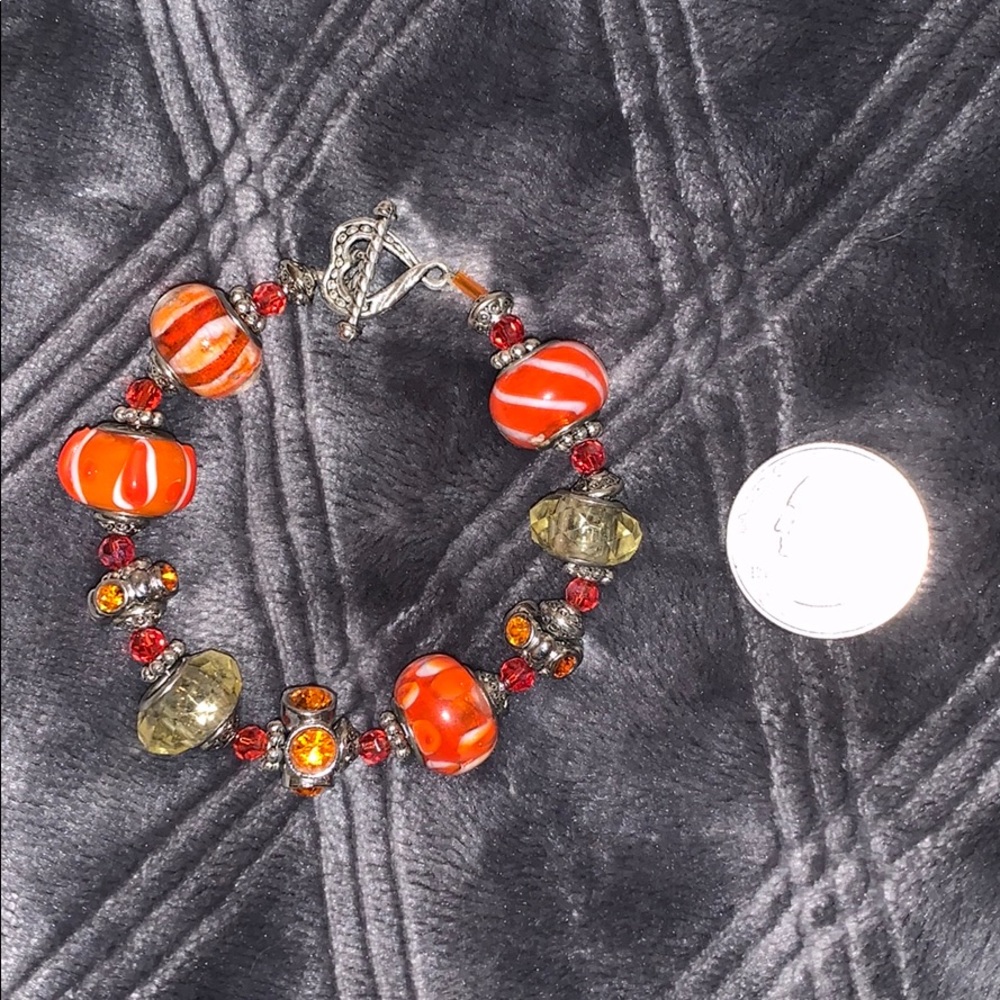 Orange beaded bracelet